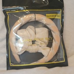 Women's luxe hair 2 piece set. Headband and hair tie.
